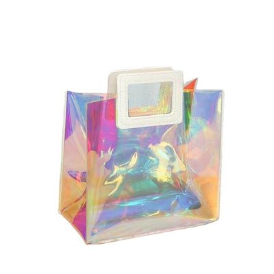 Stylish Reusable PVC Laser Transparent Holographic Tote Bag per gli appassionati di beach bag