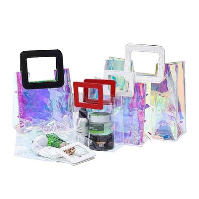 Stylish Reusable PVC Laser Transparent Holographic Tote Bag per gli appassionati di beach bag