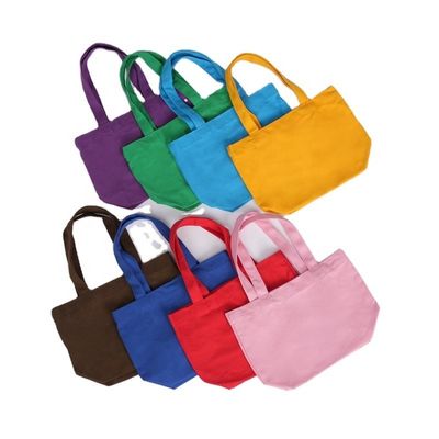 Borsa da mano in cotone a colori personalizzati Mini Tote Borse da shopping con stampa del logo personalizzato