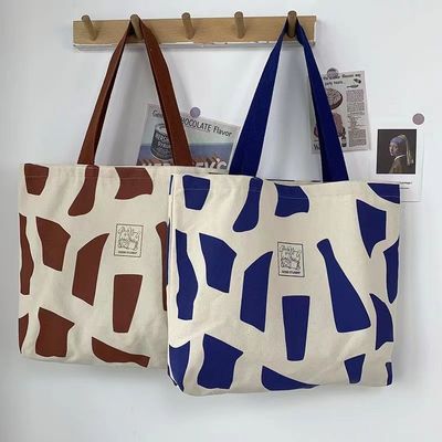Borsa di shopping ecologica personalizzata Borsa di cotone di tela grande per borsa di fine settimana riciclata per donne