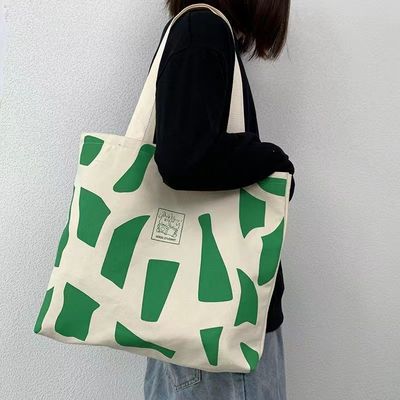 Borsa di shopping ecologica personalizzata Borsa di cotone di tela grande per borsa di fine settimana riciclata per donne