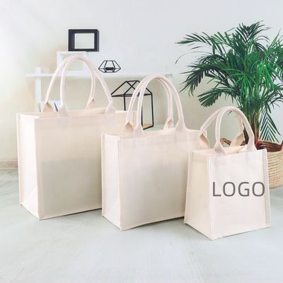 Outlet Blank Plain Custom Logo Print Canvas Cotton Tote Bags per la vita quotidiana scolastica