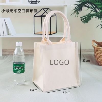 Outlet Blank Plain Custom Logo Print Canvas Cotton Tote Bags per la vita quotidiana scolastica