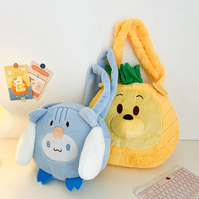 Borsa da shopping a base di peluche con logo personalizzato, borsa da mano per donne per la promozione dei regali natalizi