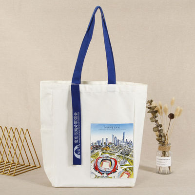 Stile manipolato Stampa personalizzata Borsa Tote di cotone tela per regalo di vacanza ecologico