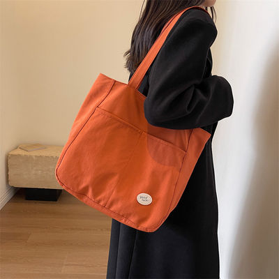 Borse per bambini stampate con logo personalizzato riutilizzabile per tela Borsa scolastica da shopping a colori completi di cotone
