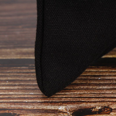 Sacchetto di cotone di tela ecologico nero semplice con logo stampato su misura