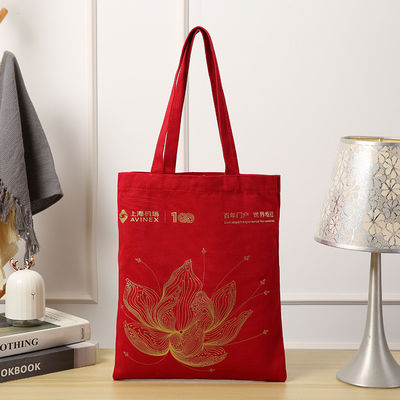 Stile maneggevole Eco-friendly Logo stampato su misura Canvas Stoffa Borsa da shopping Borse di cotone