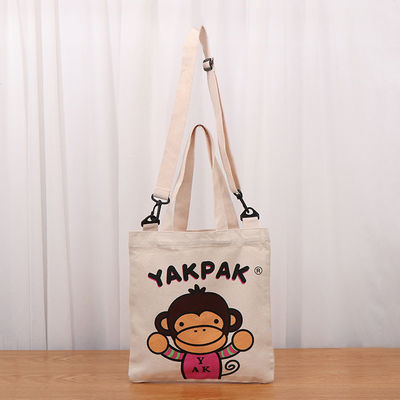 Stile maneggevole Eco-friendly Logo stampato su misura Canvas Stoffa Borsa da shopping Borse di cotone