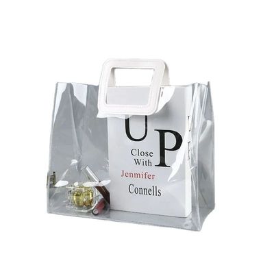 Chiusura aperta Custom trasparente regalo in PVC Iriscente Tote borsa cosmetica per un aspetto alla moda