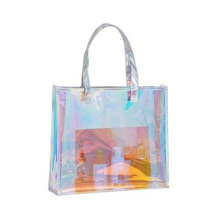 Luxury Waterproof Clear Women's Cosmetic Handbag Custom Makeup Pouch Tote Bag con logo