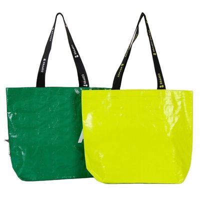 Colore personalizzato Eco-friendly PP tessuto sacchetti di shopping stratificati con logo personalizzato