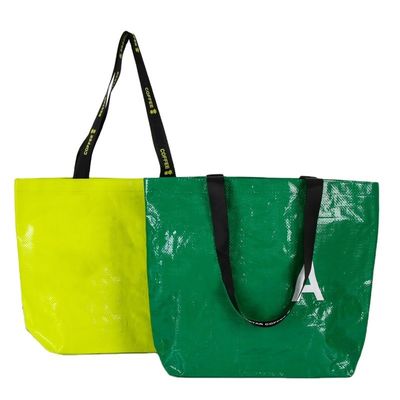 Colore personalizzato Eco-friendly PP tessuto sacchetti di shopping stratificati con logo personalizzato