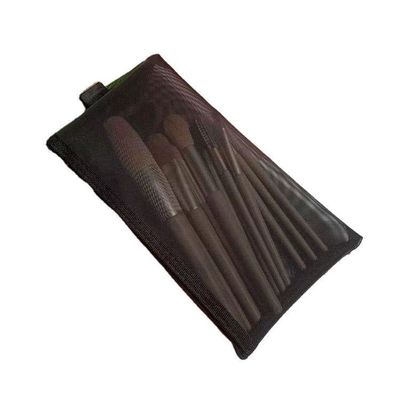Stile maneggevole impermeabile trasparente maglia di nylon logo personalizzato grande sacchetto cosmetico trucco