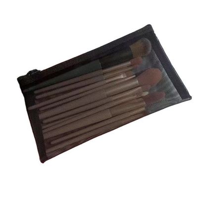 Stile maneggevole impermeabile trasparente maglia di nylon logo personalizzato grande sacchetto cosmetico trucco