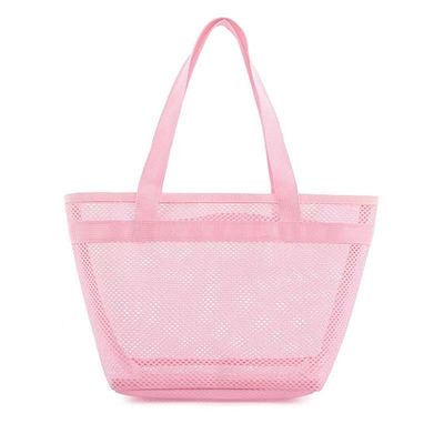 Borsa per la toilette a maglia di logo personalizzata Borsa per lo shopping ecologico con cerniera Borsa a maglia di nylon piccola