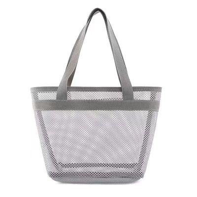 Borsa per la toilette a maglia di logo personalizzata Borsa per lo shopping ecologico con cerniera Borsa a maglia di nylon piccola