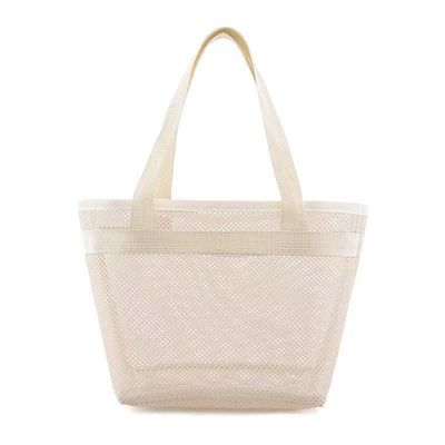 Borsa per la toilette a maglia di logo personalizzata Borsa per lo shopping ecologico con cerniera Borsa a maglia di nylon piccola