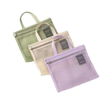 Borsa per servizi igienici a maglia personalizzata Borsetta di rete leggera Borsetta di maglia di nylon piccola per il deposito in bagno