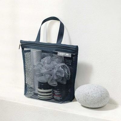 Borsa per servizi igienici a maglia personalizzata Borsetta di rete leggera Borsetta di maglia di nylon piccola per il deposito in bagno
