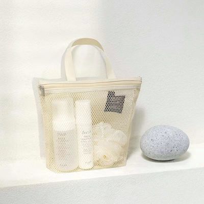 Borsa per servizi igienici a maglia personalizzata Borsetta di rete leggera Borsetta di maglia di nylon piccola per il deposito in bagno