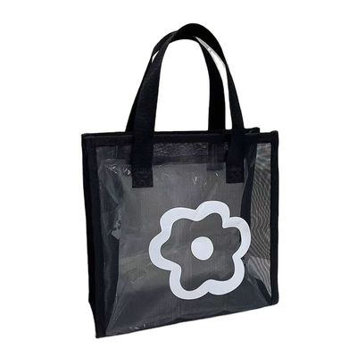 Modello di cartone animato Eco Mini Tote Bag riutilizzabile Custom Printed Polyester Nylon Mesh