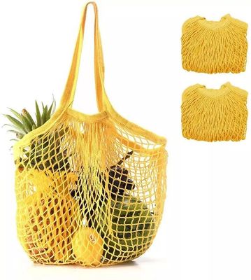 Logo personalizzato Eco Organic Cotton Mesh Net Sacchetto da shopping riutilizzabile per alimenti vegetali Frutta