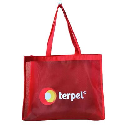 Stile maneggevole grande capacità mesh shopping Tote Bag con logo personalizzato e personalizzato