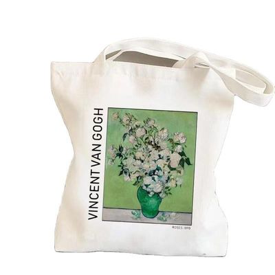 Cartoon Pattern Reusable Canvas Cotton Shopping Tote Bag con logo personalizzato Eco Friendly