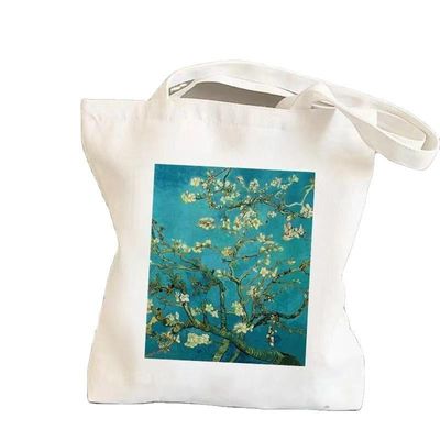 Cartoon Pattern Reusable Canvas Cotton Shopping Tote Bag con logo personalizzato Eco Friendly