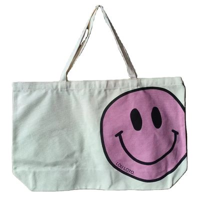 Big Shoulder Shopping Canvas Tote Bag con colore personalizzato e logo stampato