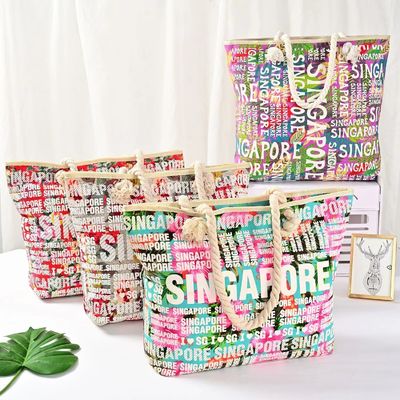 Canvas Large Plain Reusable Shopping Tote Bag Bag Beach Bag con il nuovo stile alla moda