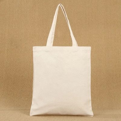 Low MOQ Eco-friendly Bag per la spesa Blank Plain Canvas Cotton Tote Bag con logo personalizzato