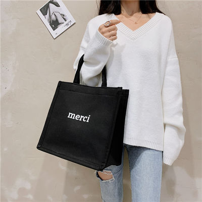 Borsa per acquisti ecologici personalizzata Borsa per messaggeri su tela Borsa da regalo in cotone con grande capacità