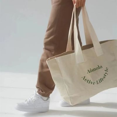 Logo personalizzato Donna grande di dimensioni superiori Festa del fine settimana cotone tela spiaggia regalo shopping borsa da bagno