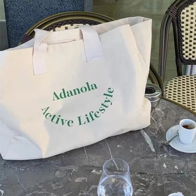 Logo personalizzato Donna grande di dimensioni superiori Festa del fine settimana cotone tela spiaggia regalo shopping borsa da bagno