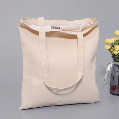 Disegno personalizzato colore naturale 100% di cotone tela sacchetto Tote con cerniera per lo shopping ecologico