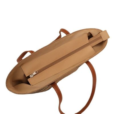 Tasca da spiaggia di paglia Raffia fatta a mano per unisex Summer Bucket Tote Style Basket