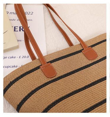 Tasca da spiaggia di paglia Raffia fatta a mano per unisex Summer Bucket Tote Style Basket