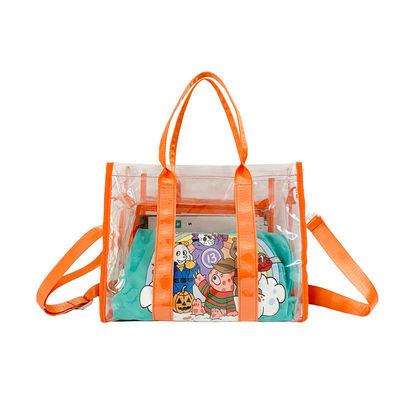 Borsa da spiaggia in PVC impermeabile estiva riutilizzabile e trasparente per donne ragazze