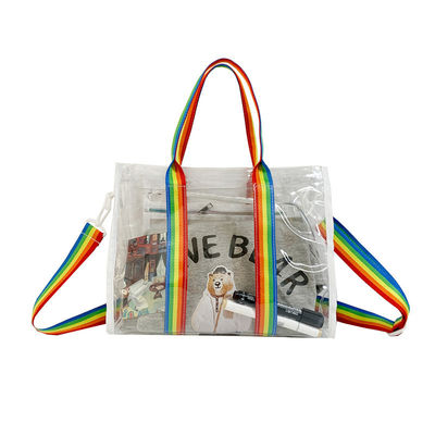 Borsa da spiaggia in PVC impermeabile estiva riutilizzabile e trasparente per donne ragazze