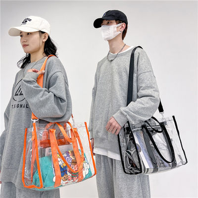 Borsa da spiaggia in PVC impermeabile estiva riutilizzabile e trasparente per donne ragazze