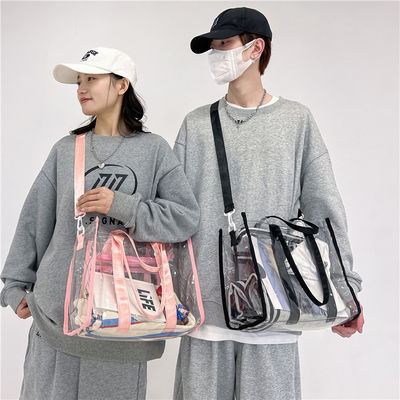 Borsa da spiaggia in PVC impermeabile estiva riutilizzabile e trasparente per donne ragazze