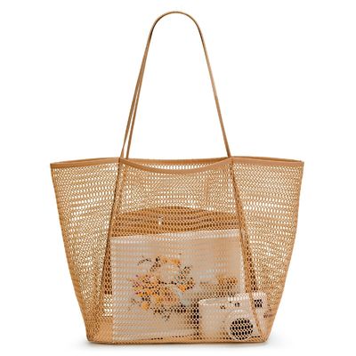 Custom Large Personalized Beach Mesh Tote Bag Handled Style per una giornata divertente in spiaggia