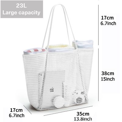 Custom Large Personalized Beach Mesh Tote Bag Handled Style per una giornata divertente in spiaggia