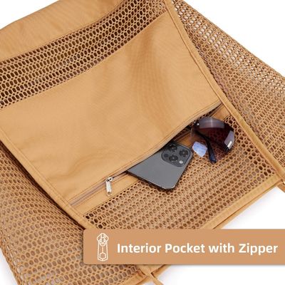 Custom Large Personalized Beach Mesh Tote Bag Handled Style per una giornata divertente in spiaggia