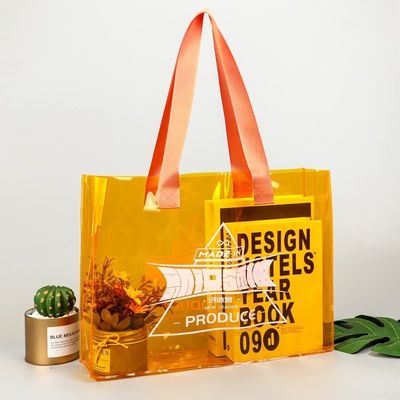 Medio taglio Logo personalizzato trasparente trasparente impermeabile PVC sacchetto