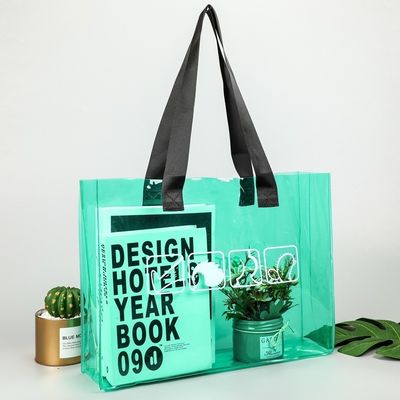 Medio taglio Logo personalizzato trasparente trasparente impermeabile PVC sacchetto