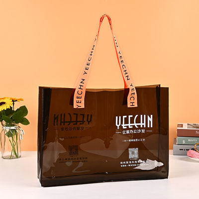 Eco-compatibile Logo personalizzato trasparente trasparente impermeabile PVC sacchetto con cerniera e tasca