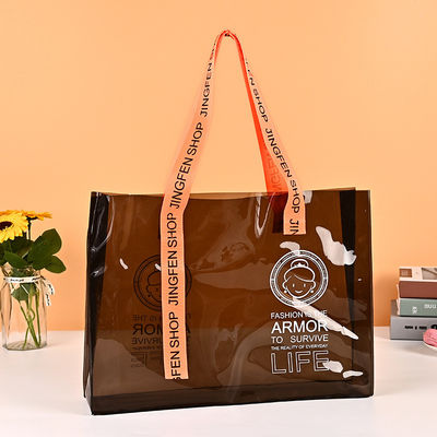 Eco-compatibile Logo personalizzato trasparente trasparente impermeabile PVC sacchetto con cerniera e tasca